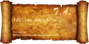 Tálas Adrián névjegykártya